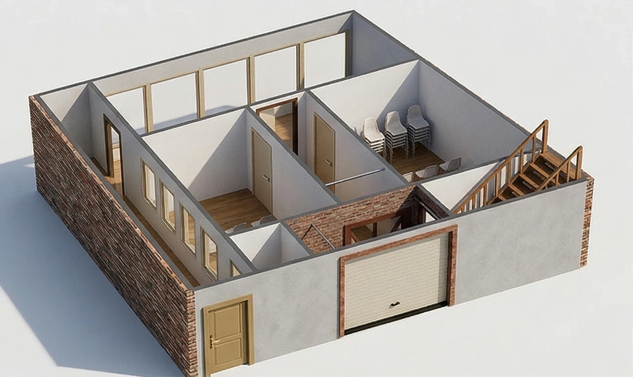 3D rendering of the expanded children's ministry building