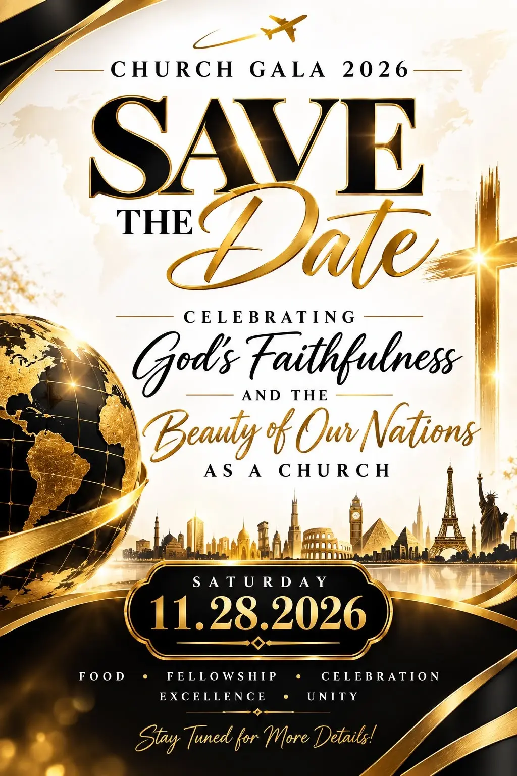 Church Gala 2026 save-the-date teaser: celebrating God’s faithfulness and the beauty of our nations as a church, Saturday, November 28, 2026.